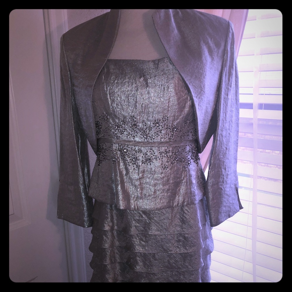 Silver formal two piece.